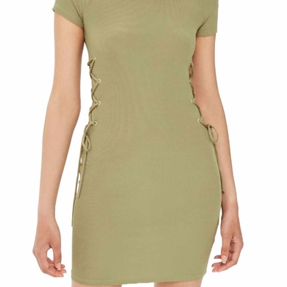 Ribbed body con dress